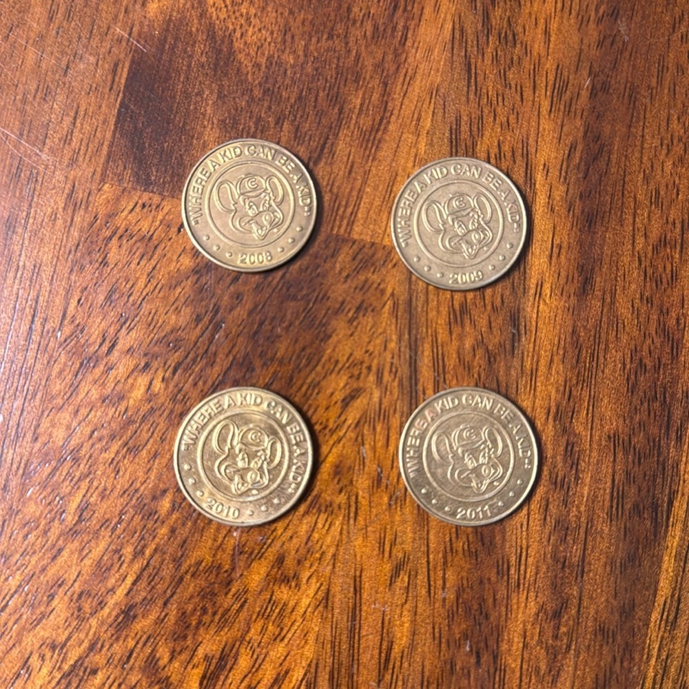 4 years of Chucky cheese coins!